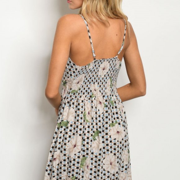 Blue & floral print dress - Picture 3 of 8